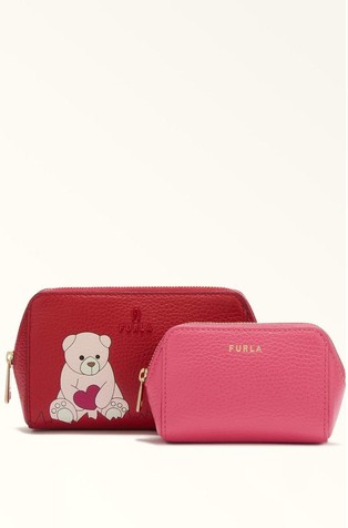 Komplet 2 usnjenih kozmetičnih torbic