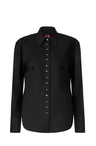 Slim fit srajca z vrvicama za zavezovanje zadaj