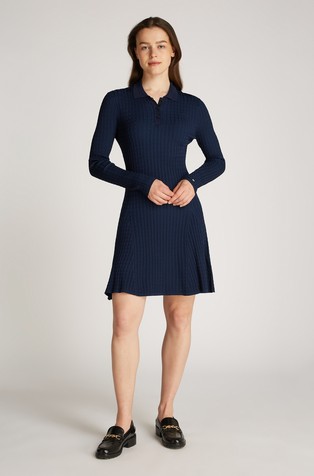 Cable Knit Viscose Mini Jumper Dress