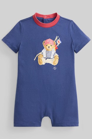 Polo Bear pajac s kratkimi rokavi iz bombažnega jerseya