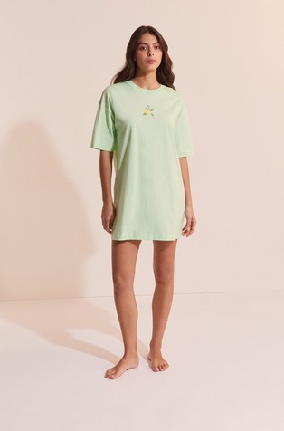 Club Soleil bombažna spalna srajca s kratkimi rokavi