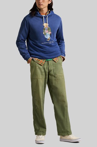 RALPH LAUREN Polo Bear Garment-dyed Fleece Hoodie Cr24 Nw Iris Blu Sw Explr Bear 4