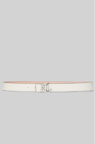 Logo Reversible Pebbled Leather Belt