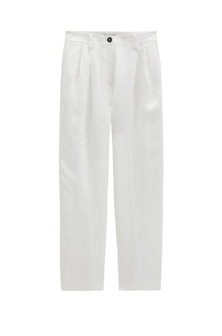 Pleated relaxed trousers in TENCEL™ Lyocell-linen blend
