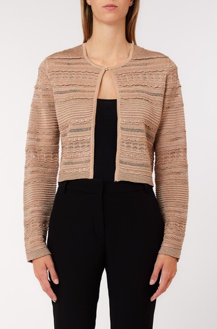 Openwork cropped cardigan