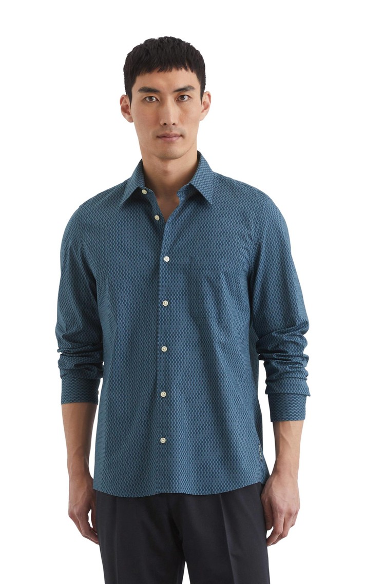 MARC O'POLO Patterned cotton shirt Mulit / Dark Navy 