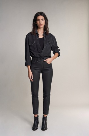 Secret Glamour Push In cropped jeans with coating