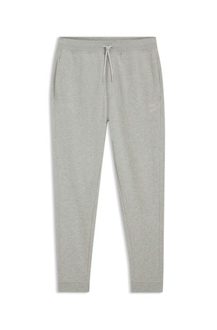 Cotton-terry tracksuit bottoms with logo patch