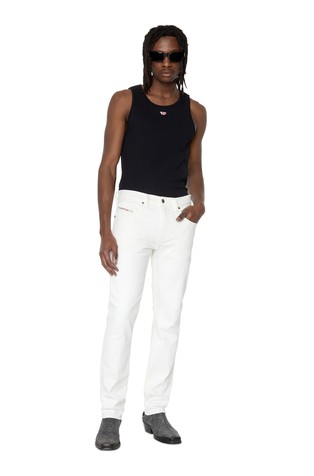 DIESEL Slim jeans hlače - 2019 D-Strukt 09D63 Bela - White 5