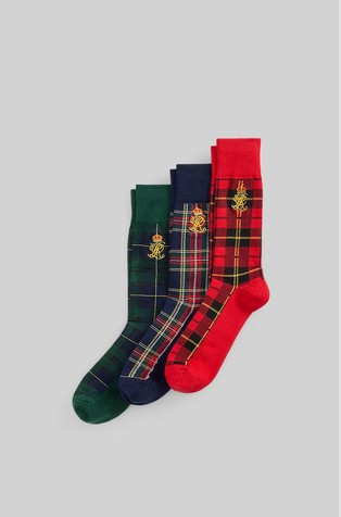 Tartan Cotton-Blend Trouser Sock 3-Pack