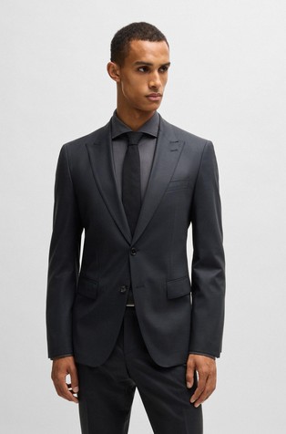 HUGO BOSS Slim-fit suit in a micro-patterned wool blend Black 2