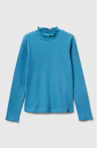 Majica s povišanim ovratnikom iz bombažne mešanice