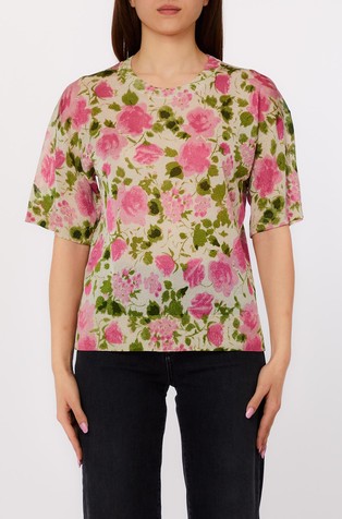 Floral knit T-shirt with Lurex®