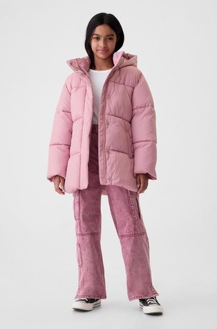 GAP Kids Recycled Heavyweight Puffer Jacket Lilas Pink 3