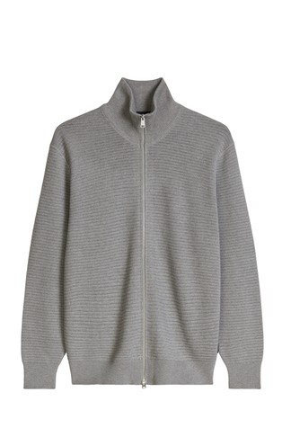 Ribbed cardigan in organic cotton