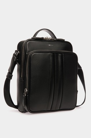 BALLY Torba za čez ramo iz Ebano recikliranega usnja Črna - Black/Palladio 2