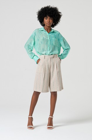 FRACOMINA Relaxed fit viscose-blend bermudas Grey 2