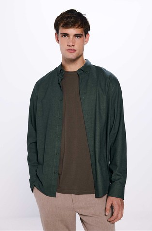 Two-tone dobby cotton shirt