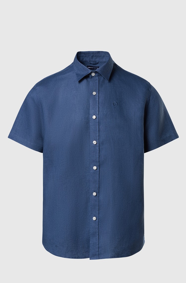 NORTH SAILS Short-sleeved linen shirt Dark Denim 