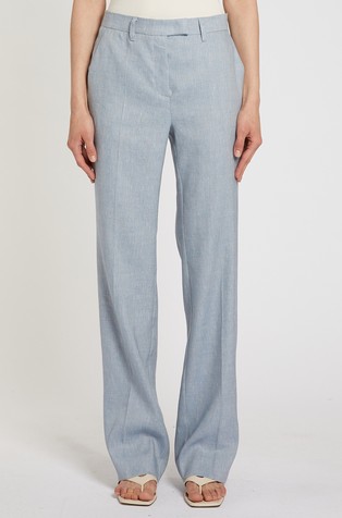 Ravne hlače iz lanene mešanice