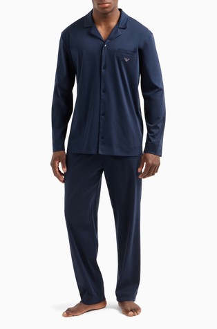 Deluxe cotton jersey pyjamas with long sleeves