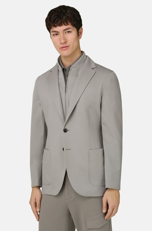 Suknjič iz volnene mešanice z odstranljivim notranjim ovratnikom