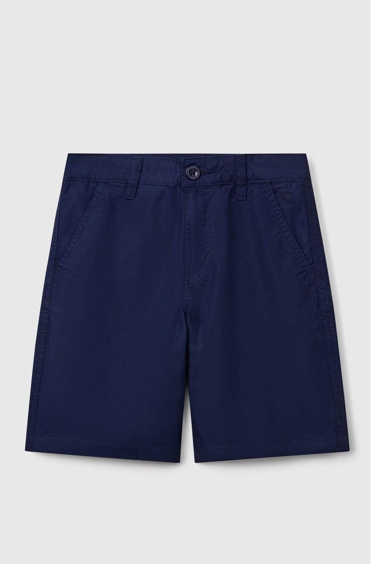 BENETTON Bombažne bermuda hlače Modra - Dark Blue 