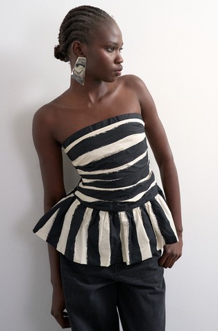 TSSOLDE off-the-shoulder striped top