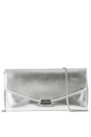 Essentials Clutch in Metallic-effect Leather