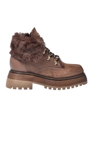 Gležnjarji iz semiša z obrobo iz umetnega krzna