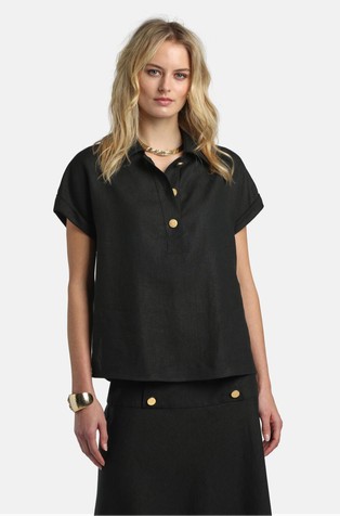 Lanena srajca s kratkimi rokavi