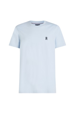 TOMMY HILFIGER Majica z vezenim TH monogramom Modra - Light Blue 5