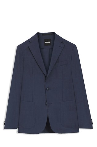 Slim-fit single-breasted jacket in wool