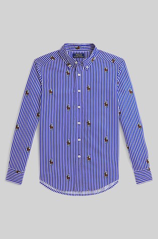 Polo Bear Striped Cotton Shirt