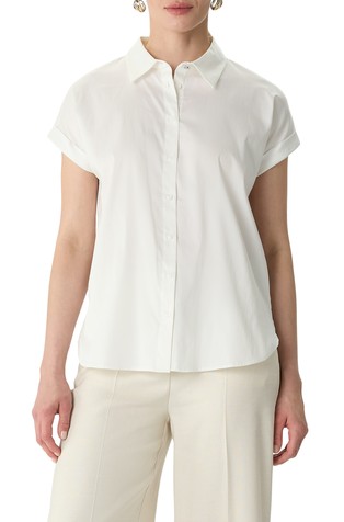 Cotton-blend short-sleeved shirt