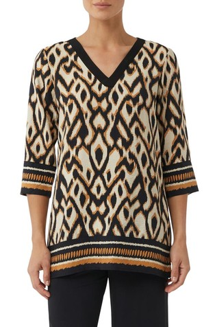 Blouse with animal print in viscose blend