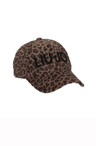 Kapa s šiltom iz umetnega krzna z leopardjim vzorcem