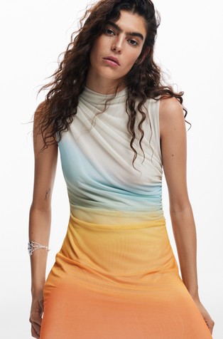 DESIGUAL Gradient transparent dress Multi 5