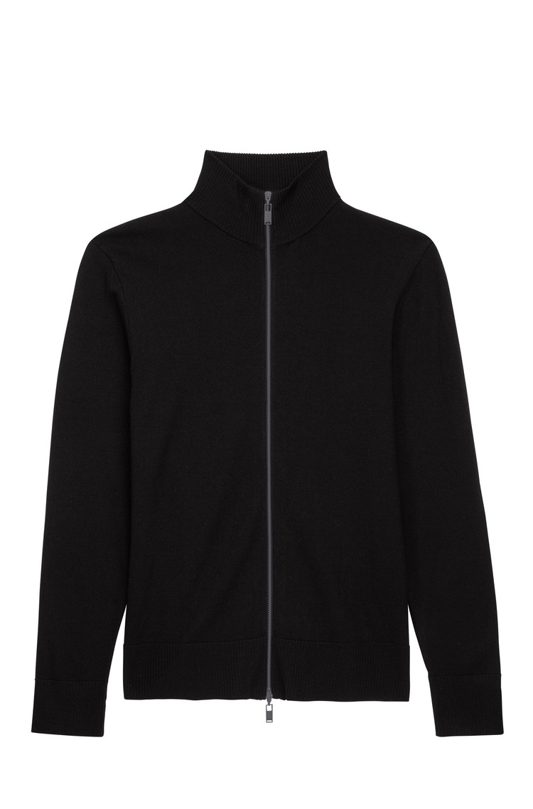 DRYKORN Merino wool zip cardigan Black 