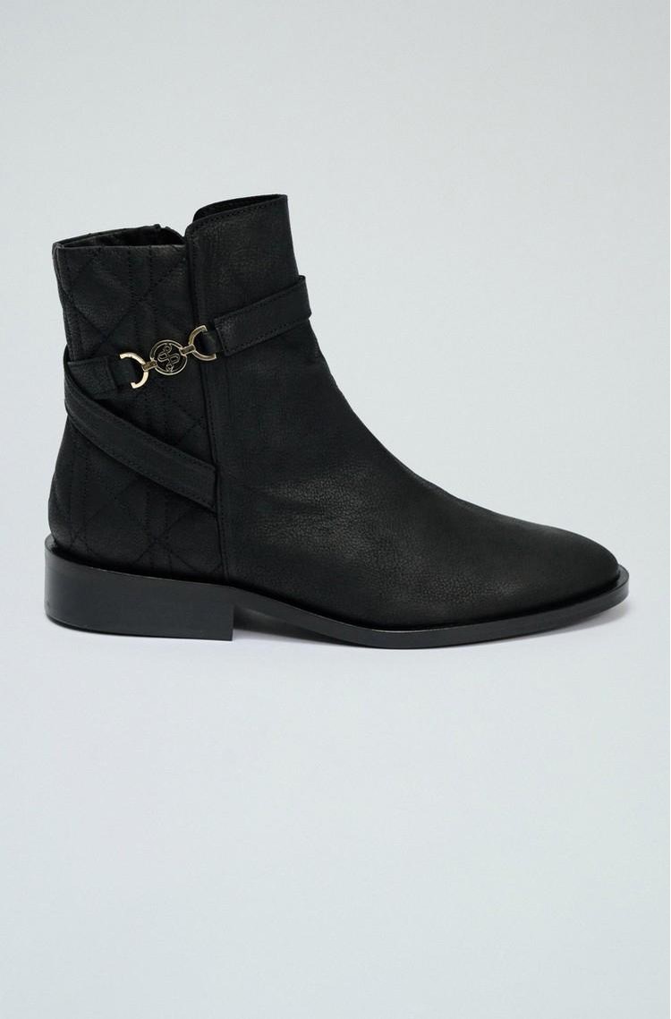 SALSA JEANS Nubuck leather ankle boots Black 