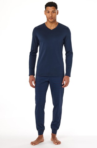 Casual Essentials - bombažna pižama z dolgimi rokavi