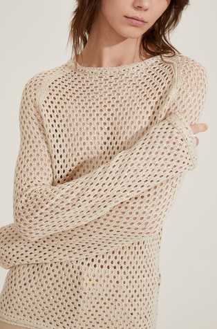 Sequin open-knit sweater