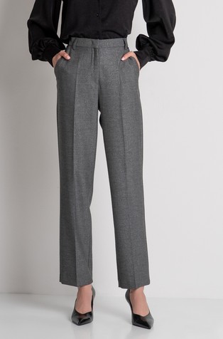 Herringbone regular fit pants with lurex