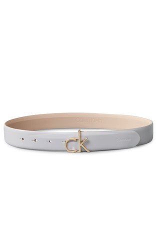 Logo Buckle Leather Belt