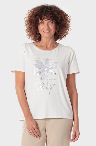 Cotton-blend T-shirt with print