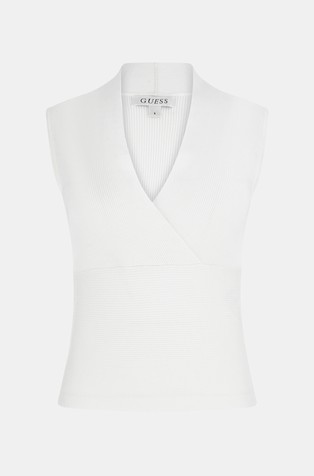 GUESS Rib knit sweater top White 6