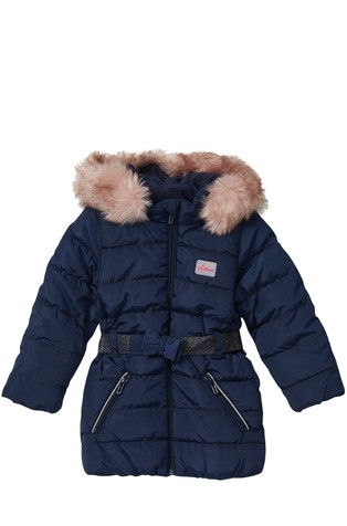 Prešita bunda s svetlečim pasom in odstranljivo kapuco