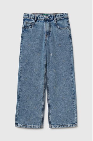 Ravne jeans hlače z okrasnimi kamenčki