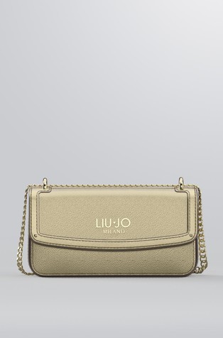 Metallic faux-leather crossbody bag