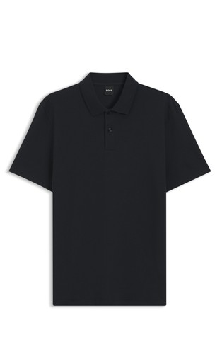 Cotton-blend short-sleeved polo shirt